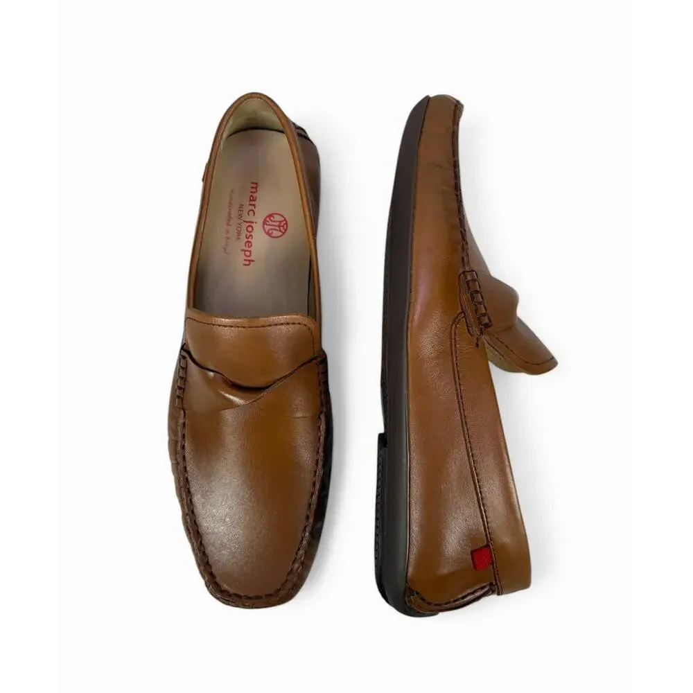 Marc Joseph Plymouth Driver Loafer Mens 10 Brown Nappa Leather Slip On‎ Moccasin